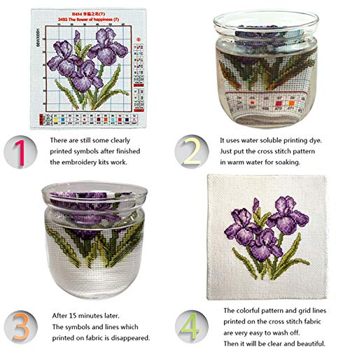 Artvxeay Stamped Cross Stitch Kits - Embroidery Kits for Beginners Cross Stitch Kits for Adults 11 CT Printed Patterns Needlepoint Kits - Colourful Flowers 16x20 inch - color: Colourful Flowers 16x20 inch