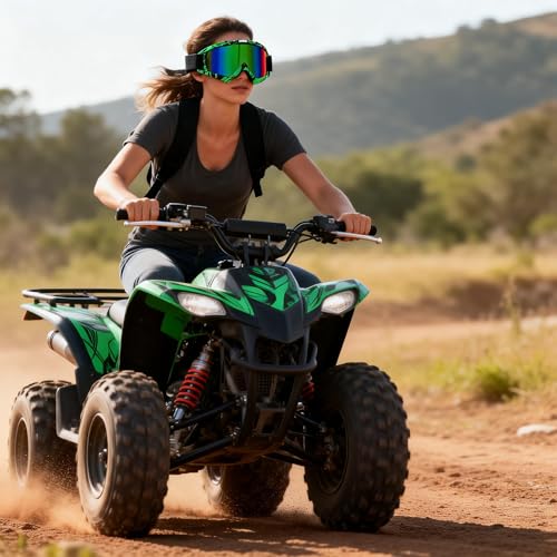 Dirt Bike Goggles Motorcycle ATV Glass Riding Four Wheeler Offroad Mx Racing Helmet Goggles - color: Green Black Frame Green Lens