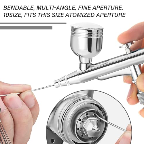 SAGUD Airbrush Cleaning Kit 17PCS, Nylon Brushes & Metal Picks for Spray Gun