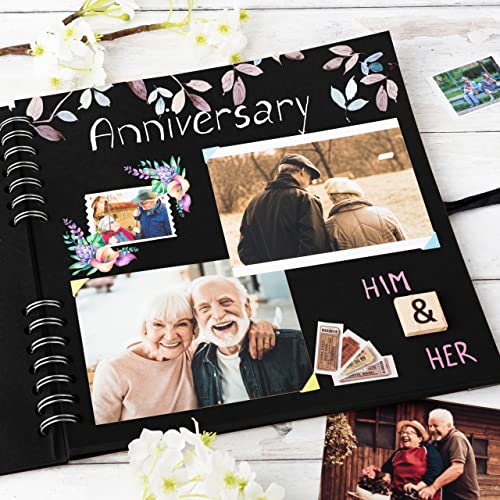 Scrapbook Album, 70 Pages, 10 x 10 Inch, Black Photo Album, Scrap Book - color: Black, size: 10 X 10 Inch