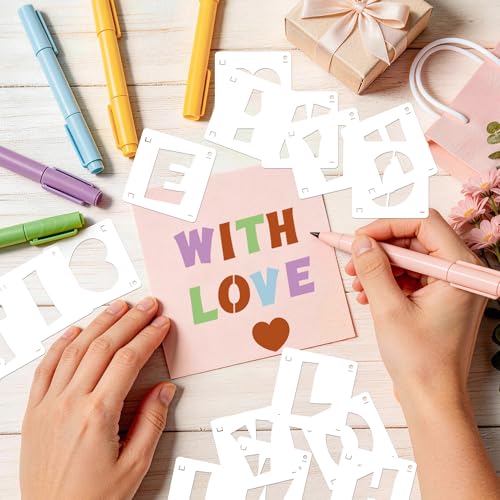 Letter Stencils 40 Pcs, Reusable Alphabet Number Stencils (3Inch) - size: 3Inch