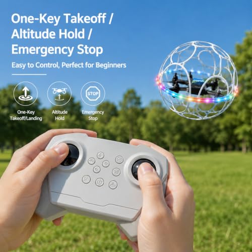 360° fully protected anti-shock drone, a children's remote-controlled quadcopter with height maintenance function, three-speed adjustable and attitude adjustment options, a gift toy for both boys and girls, suitable for indoor and outdoor use.