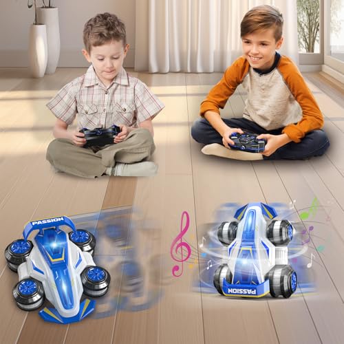 High Speed Drift Remote Control Stunt Deformation Car, Birthday Gifts, for Boys and Girls - color: Sky Blue