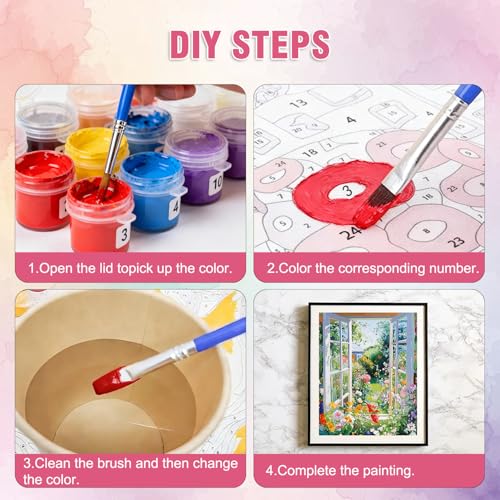 Amaieuin Flower Paint by Numbers Kits for Adults 20x16in - color: Flowers D, size: 16x20inch