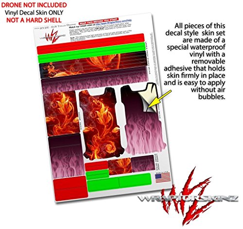 Skin Decal Wrap 2 Pack Compatible with DJI Ryze Tello Fire Flower Drone NOT Included