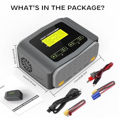 Dual lipo Battery Charger 1S-6S RC Car Battery Charger 240W 10A Balance Charger Discharge for LiPo/Li-ion/Life(1-6s) NiCd/NiMH/LiHV/PB Smart Battery RC Car Charger