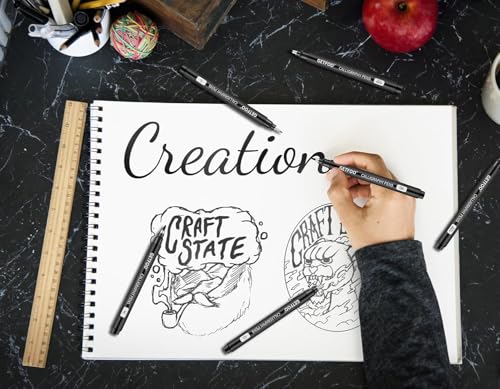 10 Size Calligraphy Pen Set, Hand Lettering Brush Pens for Beginners