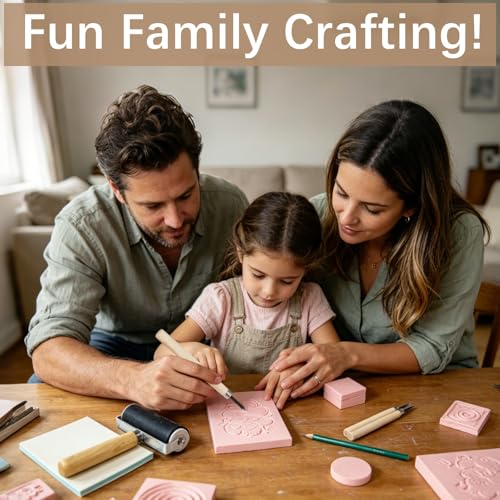 30Pcs 4"x6" Premium Soft Rubber Linocut Blocks, Easy Cut Relief Linoleum Carving Blocks for Stamp Making, Printmaking, DIY Art and Hand Craft Projects - color: linocut block 4x6x0.24in-30pcs