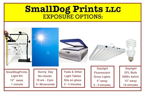 SmallDog Prints Zoom Screens Film Pack: (4) 8.5"x11" Screen Printing Film Sheets (Make Custom Screens in Minutes & Screen Print - Clay, Bisque, Polymer Clay, Paper, Gel Plates, t-Shirts, etc.)