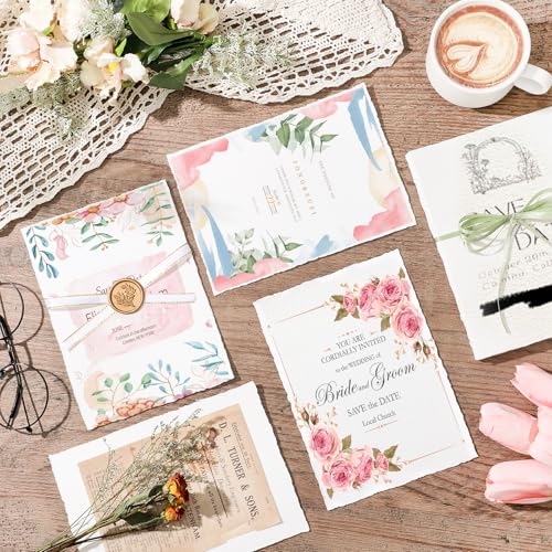 25 Sheets Watercolor Paper 5 x 7 in, 300 GSM Deckled Edge Handmade Paper - size: 5 x 7 inch