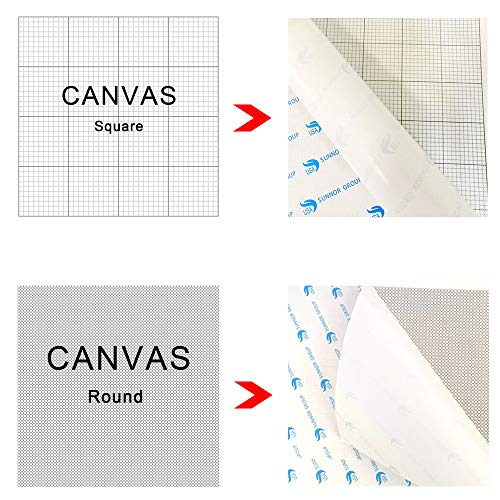 1pcs 50x40cm Diamond Embroidery Canvas with Glue Empty Canvas with Markings Diamond Painting Round Blank Grid Adhesive Canvas Accessories