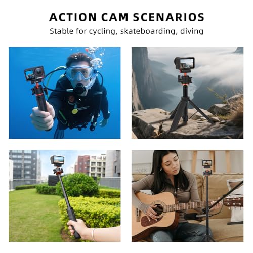 BRDRC Action 5 Pro Tripod Accessories, 21” Extension Rod Mini Table Desk Selfie Stick Portable Handle Grip Quick Release Stand with Cold Shoe for DJI Osmo Action 5 Pro 4 3 Camera