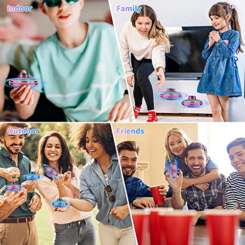 Flying Spinner Mini UFO Drone, Ifly Spinner Fly UFO Flying Fidget Spinner, iFly Hand Controlled Boomerang Drone Cool Toys Gifts for 8 9 10+ Year Old Boys Girls Teens Indoor Outdoor Toys (Red) - color: Red