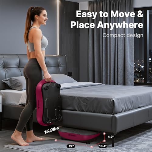 Merach V33 Pro Vibration Plate Exercise Machine with Touchscreen, 99 Speeds - color: Red