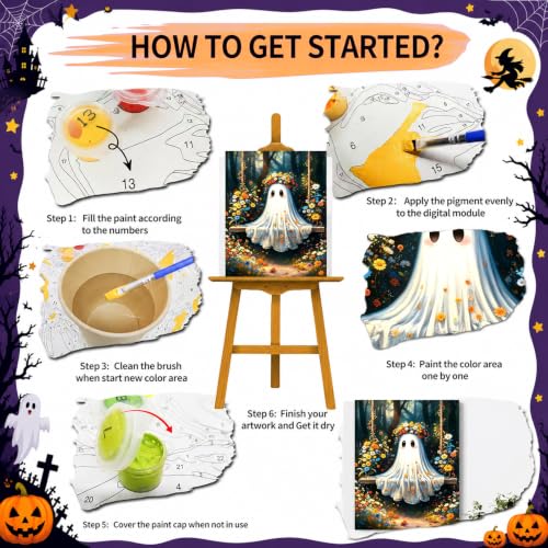 SUJINMEI Ghost Paint by Numbers Kit for Adults Without Frame 16X20 inch - color: MT23186-US