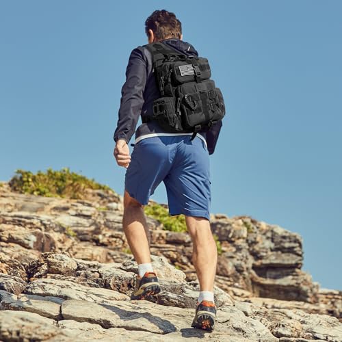 G4Free Large Tactical EDC Sling Bag, Adjustable Holder Backpack for Men - color: Black