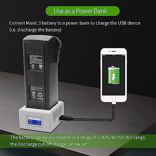 Hanatora LCD USB Battery Charger for DJI Mavic 3/Classic/Pro/Cine/Enterprise Drone,Single Charging Hub Accessories