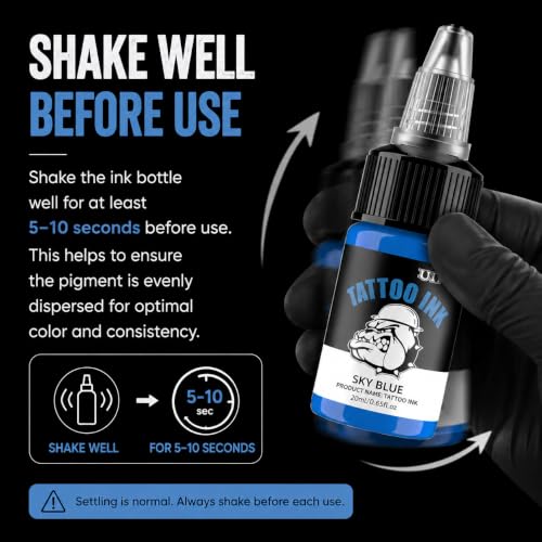 UINK 18 Colors Tattoo Ink Set - (0.65oz/20ml) Vibrant Body Art Pigment Kit