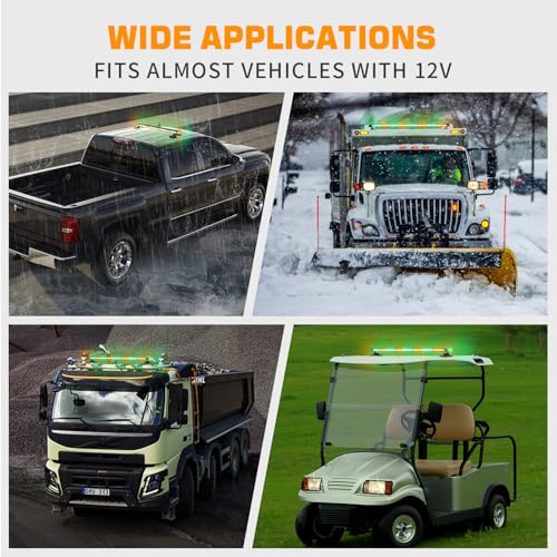 XRIDONSEN 37" 104 LED Roof Strobe Light Bar Rooftop Magnetic lights - color: Amber/Green