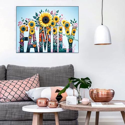 WUSARPLY Family Sunflower Diamond Painting Kits for Beginner Adults - color: YH021