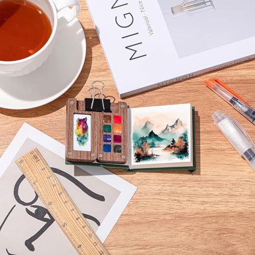 Mini Watercolor Paint Set, Travel Portable Palette for Sketching
