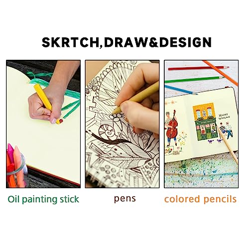 5" x 5" Hardcover Sketch Book,58 Sheets Small Mixed Media Pocket Sketch Pad - color: 150gsm Cloth-fruit pit
