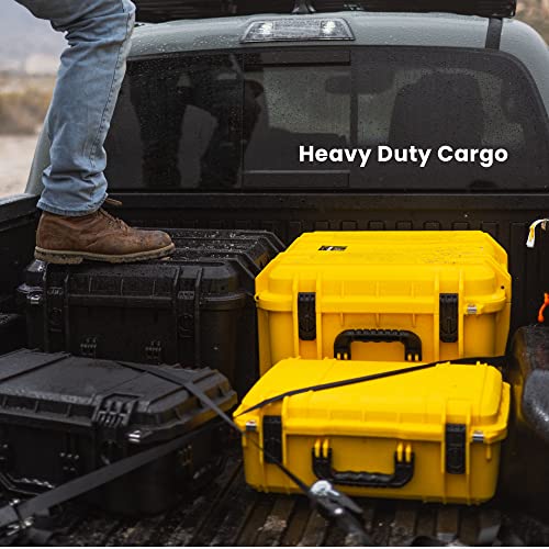 Seahorse 1220 Heavy Duty Hard Protective Equipment Crate With Accuform Foam - TSA Approved/Mil Spec / IP67 Waterproof/USA Made for Telescopes, Drones, Gimbal, Camera, Diving Equipment (Black)