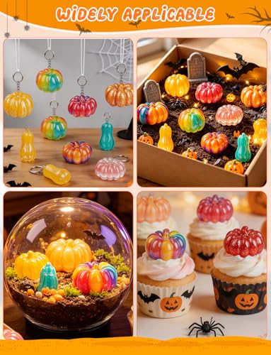 16 Pcs Mini Pumpkin Resin Mold, 3D Simulation Miniature Pumpkins Molds - color: 16 Pcs Pumpkin White