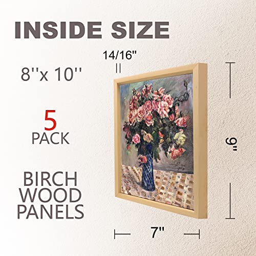 Cupohus 8'' x 10'' 5 Packs Unfinished Wood Canvas Panels for Painting - size: 8" x 10"