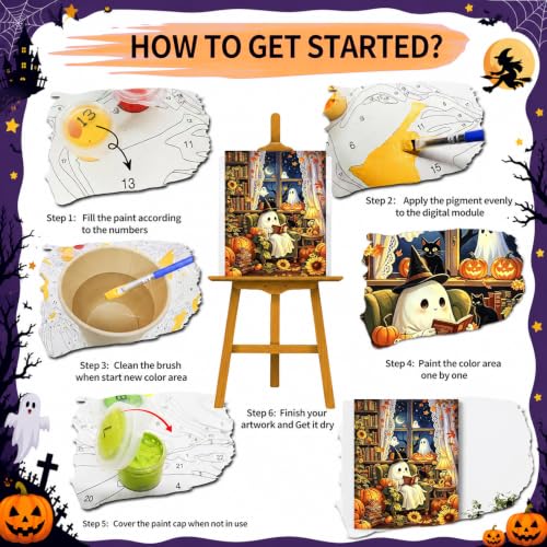 SUJINMEI Halloween Paint by Numbers Kit for Adults Without Frame 16X20 inch - color: MT23164-US