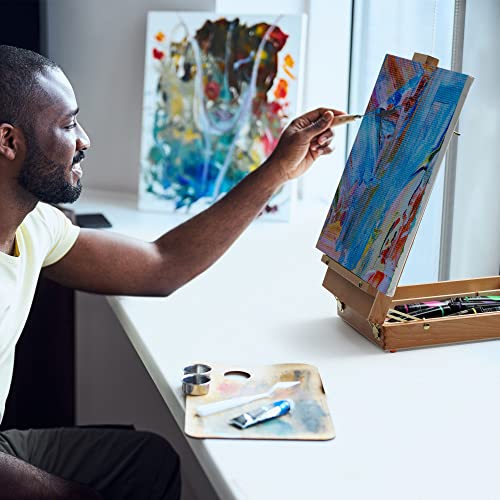 ARTIFY Adjustable Beechwood Tabletop Painting Easel, Wooden Sketch Box Easel, Desktop Artist Easel for Drawing (Easel Box) - style: Tabletop Easel