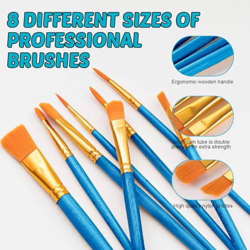 Inburit Acrylic Paint Set for Kids & Adults, Art Supplies Kit with Canvas - color: 24Colors