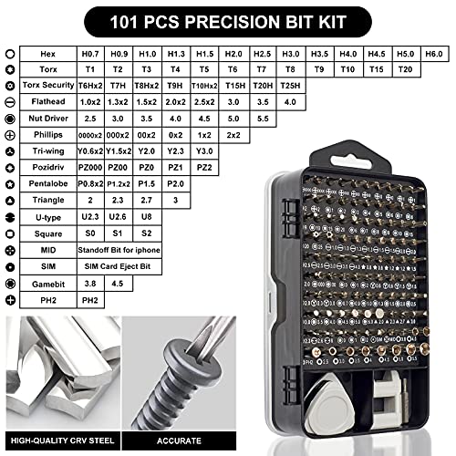 STREBITO Precision Screwdriver Set 124-Piece Electronics Tool Kit - color: Grey