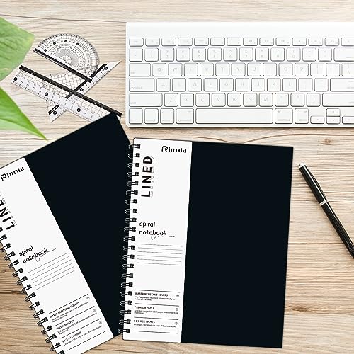 Large Lined Notebook Spiral Notebook 8.5" x 11"-4 Pack LINED Notebook 7mm Ruled Hardcover Notebook 120 Pages 100 GSM Thick Paper Notebook Hardcover Journal for School, Office,Study and Notes - size: A4, style: LINED NOTEBOOK
