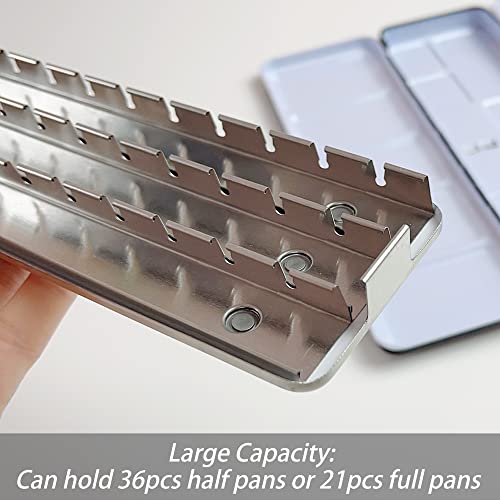 FCLUB Empty Watercolor Palette Paint Case - Medium Tin with 36 Half Pans - style: Tin with 36Pcs Half Pans