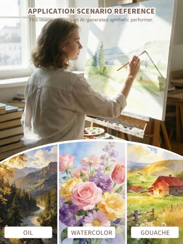 26Pcs Paint Brush Set for Acrylic Painting & Watercolor Brushes