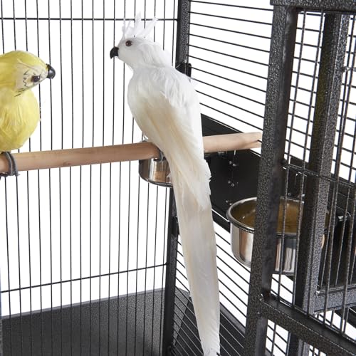 69 Inch Wrought Iron Large Bird Flight Cage with Rolling Stand for Budgie Parakeet Conure 30" L x 32" W x 69" H