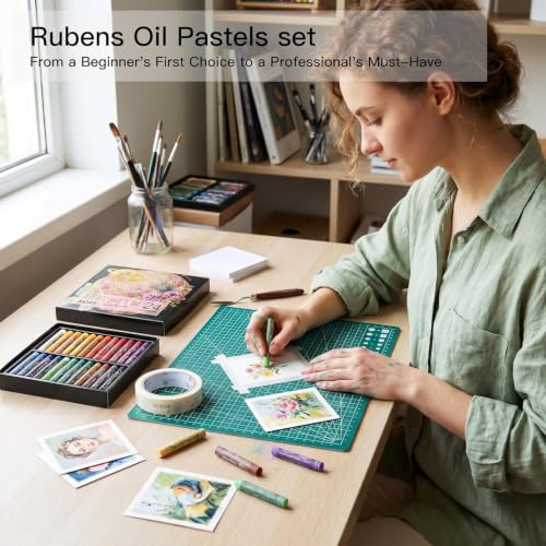 rubens 57 PCS Soft Oil Pastels Kit for Beginner Drawing - color: 24 Colors Set