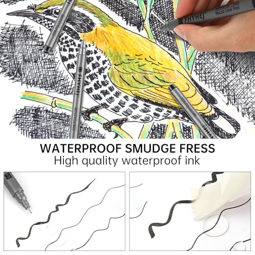 Micro-Pen Fineliner Pens, Black Archival Ink Pens, 9 Size