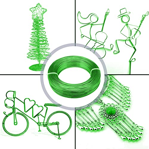 2MM Aluminum Wire - 100ft, 12 Gauge Anodized for Jewelry, Sculpting & Crafting - size: 2mm, style: Green
