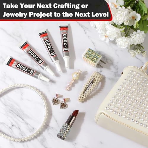 B-7000 Glue Clear with Precision Tip, 15ml 24 Pack Multi-Function Craft Adhesive, Waterproof Strong Bond Glue for Jewelry Making, Rhinestones, Bedazzling, Crafts, Shoes, Fabric, Phone Repair - color: Grey 15ml/0.5oz (24 Pack)