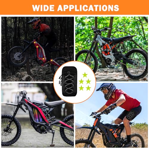 Front Frame Tool Bag Compatible with Sur Ron, Water-Resistant Pouch with 5 Reflective Star Stickers, Fit for Surron Ultra Bee, E Ride Pro Mini S SR, Rawrr Mantis