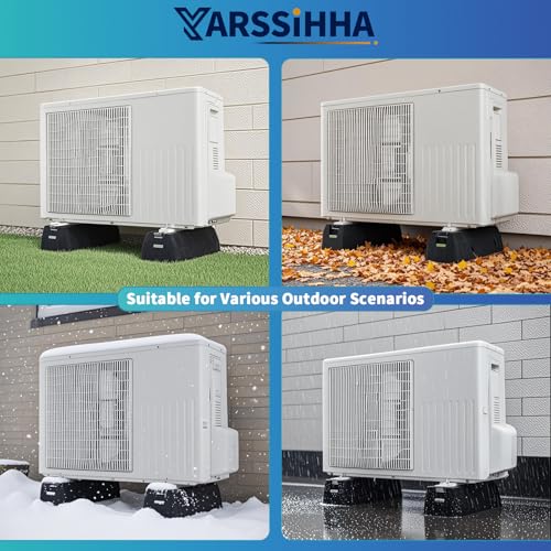 Yarssihha Mini Split Rubber Base Pad for 9000-36000 BTU Ductless Air Conditioner Heat Pump, Heavy Duty Anti-Vibration Mini Split Mounting Pad, Floor Mount Base Kit - style: 9000-36000 BTU