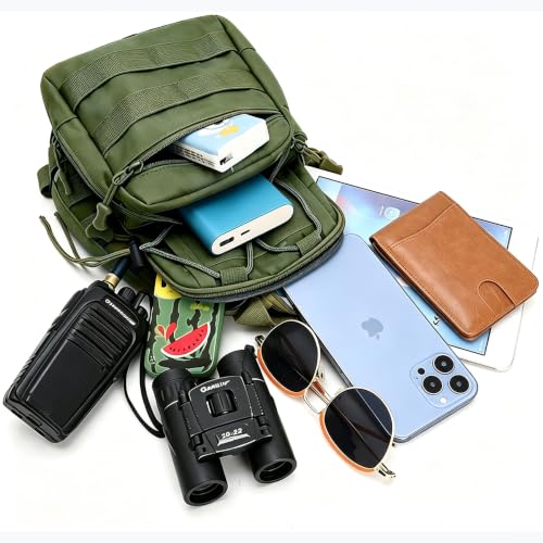 Viriber Tactical Backpack, Waterproof Military Cross-body Molle Sling Shoulder Backpack Chest Bag for Outdoor Every Day Carry Khaki - color: Khaki
