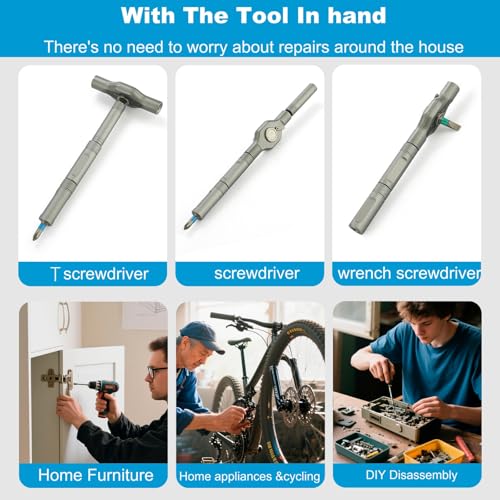 24 in 1 Magnetic Ratchet Small Screwdriver Set, DIY Multi S2 Steel Bits Ratcheting Screwdriver Bits, Removable Self-Assembly Portable Repair Tool Impact Screwdriver, Gifts for Tech Lovers - style: 24 in 1