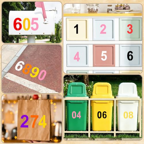 5Inch Number Stencils,10Pcs Plastic Reusable Washable Curb Stencil Kit - size: 5 INCH