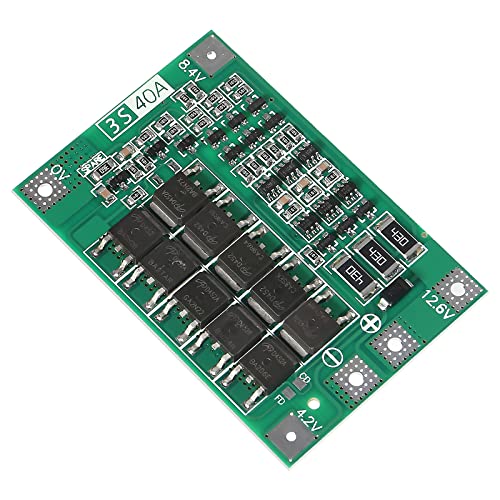 4PCS 3S 40A BMS 11.1V 12V 12.6V 18650 Lithium Battery Protection Board with Balance Li-ion Lithium Battery Charger PCB BMS Lipo Cell Module for Drill Motor - color: 3S 40A