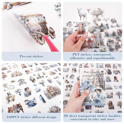 Precut Winter Theme Sticker for Adult - color: White