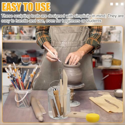 Leriton 40 Pcs Pottery Clay Tools Kit Sculpting Clay Tool Carving Kit