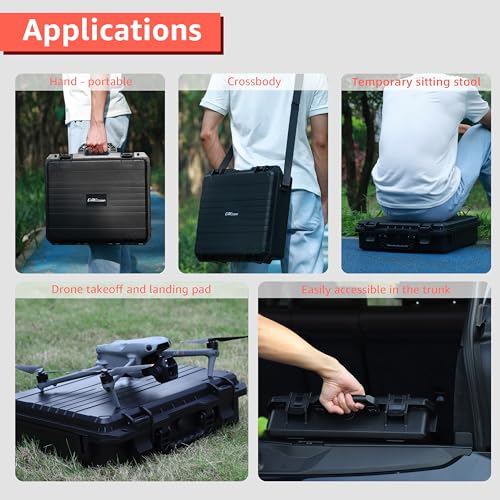 Waterproof Carrying Case for DJI Air 3S Fly More Combo, Hard Protective Case for Air 3S Drone, RC2 Controller, Batteries, Charging Hub and Accessories, Shockproof Dustproof Travel Storage Case